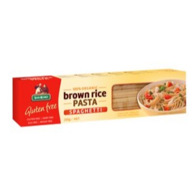 SAN REMO Organic Brown Rice Spaghetti 250gm Unit (12 Units Per Carton)