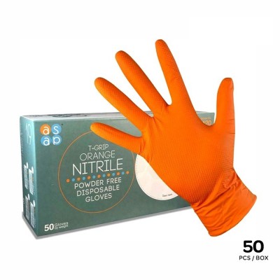 AS0201 - ASAP T-Grip Orange Nitrile Powder Free Glove