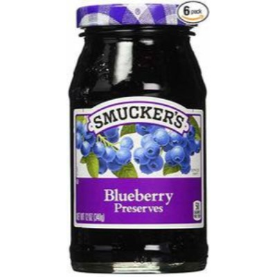 SMUCKER'S Blueberry Preserves Jam 12oz  Bottle (12 Units Per Carton)