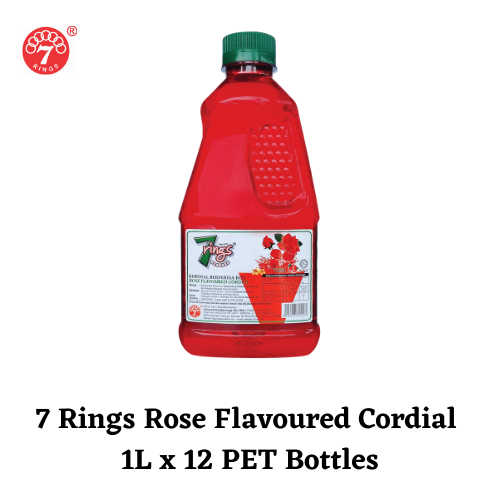 7 Rings - Rose Flavoured Cordial (12 bottles x 1000ml)