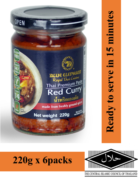BLUE ELEPHANT RED CURRY PASTE 220G X 6