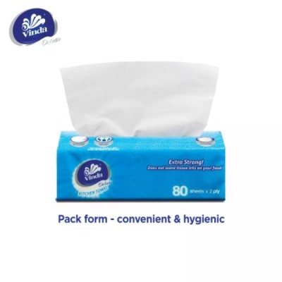 Vinda Deluxe Soft Pack Facial Tissue Large 3 Ply 120s x 4