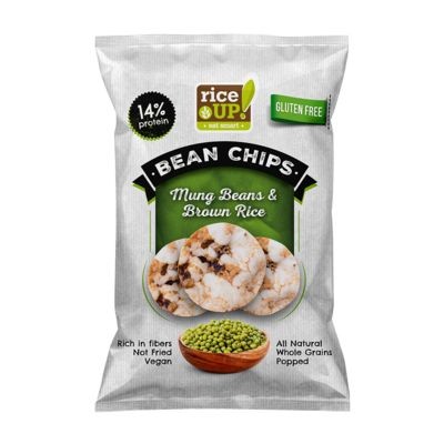 RICEUP - POPPED BROWN RICE CHIPS with MUNG BEAN 60g (24 Units Per Carton)