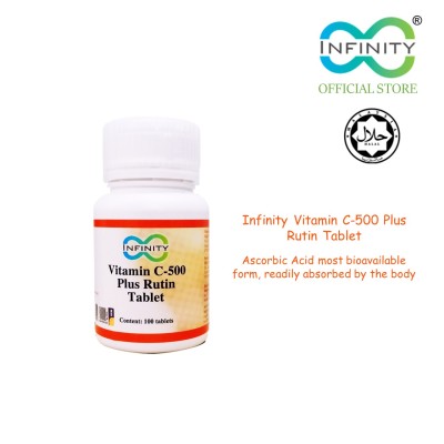 Infinity Vitamin C-500 Plus Rutin 100 tablets (Ascorbic Acid, Halal)