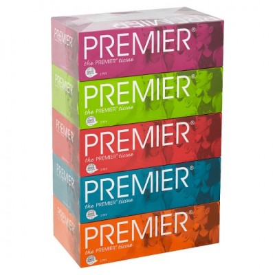 Premier Tissue 2 Ply 90 Pulls x 5 Boxes