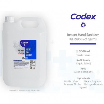 Codex 70% Alcohol Instant Hand Sanitizer 5L