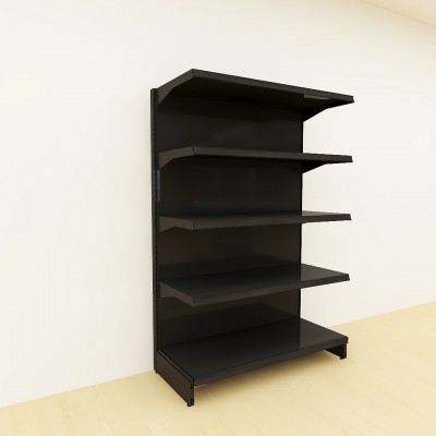 Classic Retail Display Shelves Wall Unit 2100 H x 1200L x 495 D (Black)