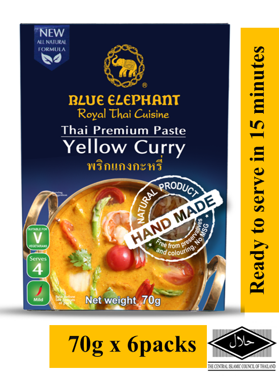 BLUE ELEPHANT YELLOW CURRY PASTE 70G X 6