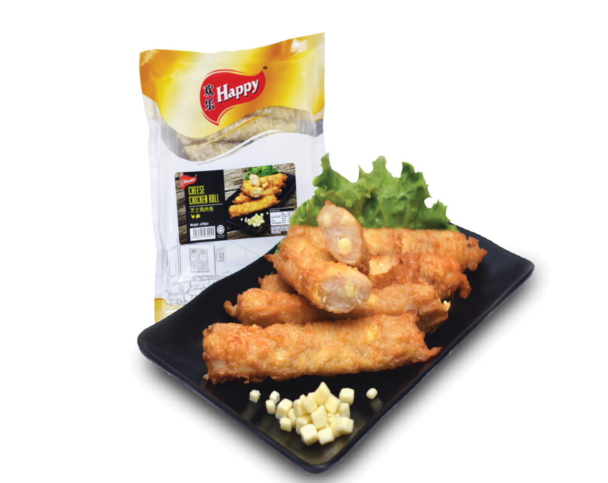 Happy Cheese Chicken Roll 8'pcs x 320gm x 24pkt (24 pack per carton)