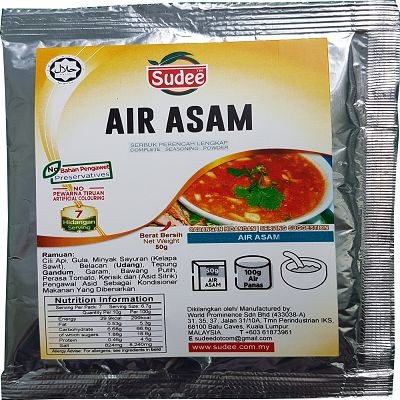 Sudee Air Asam Spice Premis 50g (80 Units Per Carton)
