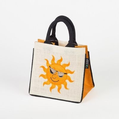 # AB 32 - TOSSA Jute Gift Bag/Sun print (50 Units Per Carton)
