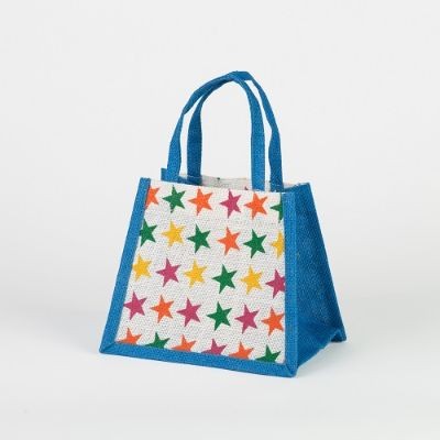 # RBK 08 BLUE - TOSSA Jute Gift Bag /Stars print (100 gm. Per Unit)