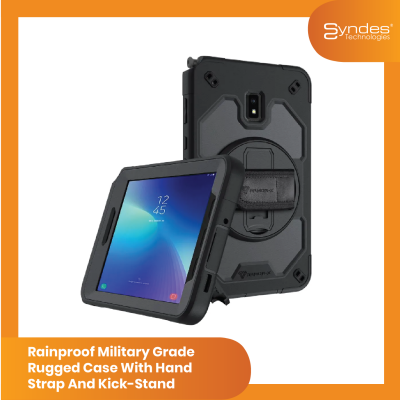 [PRE-ORDER] Armor -X Samsung Galaxy Tab Active 2 Rainproof Military Grade Rugged Case With Hand Strap Kick-Stand