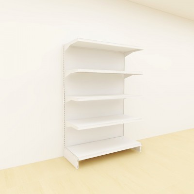 Classic Retail Display Shelves Wall Unit 2100 H x 1200L x 495 D (White)