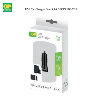 GP USB Car Charger Dual 2.4A GPCC21BE-2B1 (1 Units Per Outer)