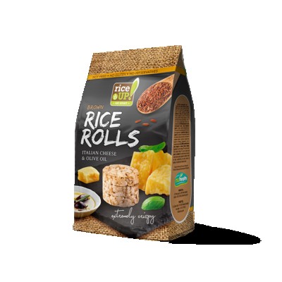 RICEUP - RICE ROLLS with ITALIAN CHEESE & OLIVE OIL 50g (18 Units Per Carton)