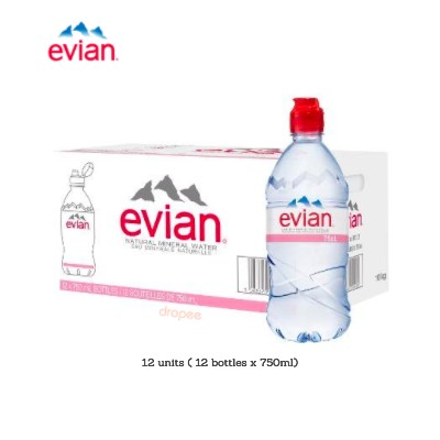EVIAN Mineral Water Sports Cap 750ml (12 Units Per Carton)