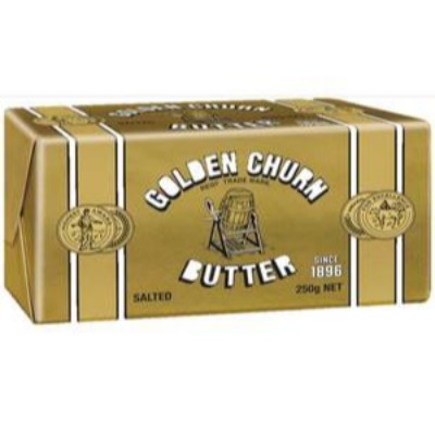 GOLDEN CHURN Foiled Wrapped SALTED Butter 250g Block (60 Units Per Carton)