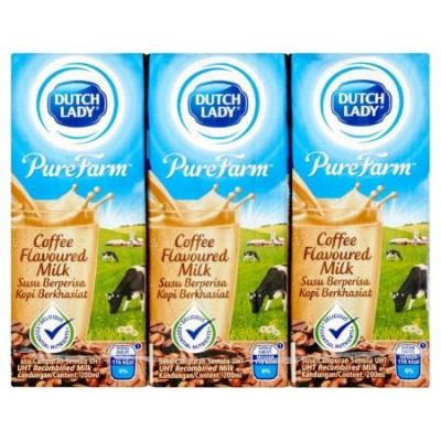 DUTCH LADY Pure Farm UHT Coffee Milk (24 x 200ml) (24 Units Per Carton)