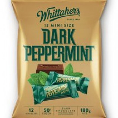 WHITTAKER'S Share Bags Dark Peppermint 180gm Pack (12 units perCarton) (12 Units Per Carton)