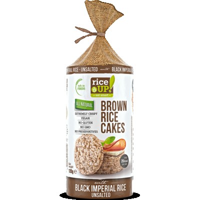 RICE UP - BROWN RICE CAKES UNSALTED 120g (12 Units Per Carton)
