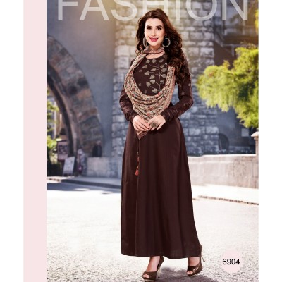 Indian Long Gown - Brown