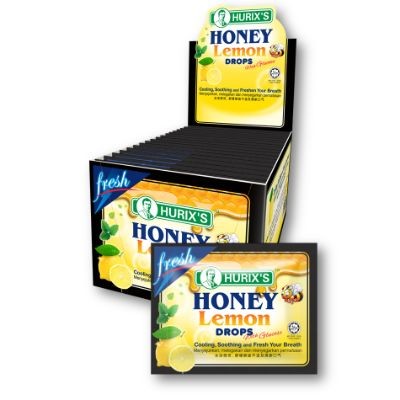 Hurix's Honey Lemon Drops with Glucose (324 Units Per Carton)