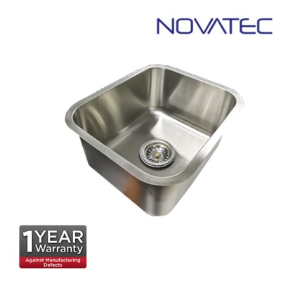 NOVATEC Single Bowl Undermount Stainless Steel Kitchen Sink - Stainless Steel SUS304 - Include with Waste Fittings