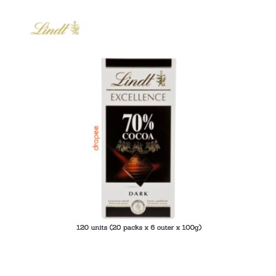 LINDT Excellence Dark 70% 100g (20 Units Per Outer)