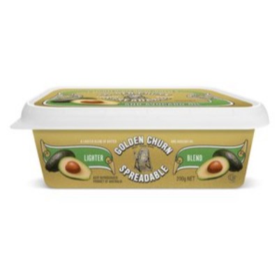 GOLDEN CHURN Tub Range Spreadable Lighter Butter with Avacado Oil 200g Unit (24 Units Per Carton)