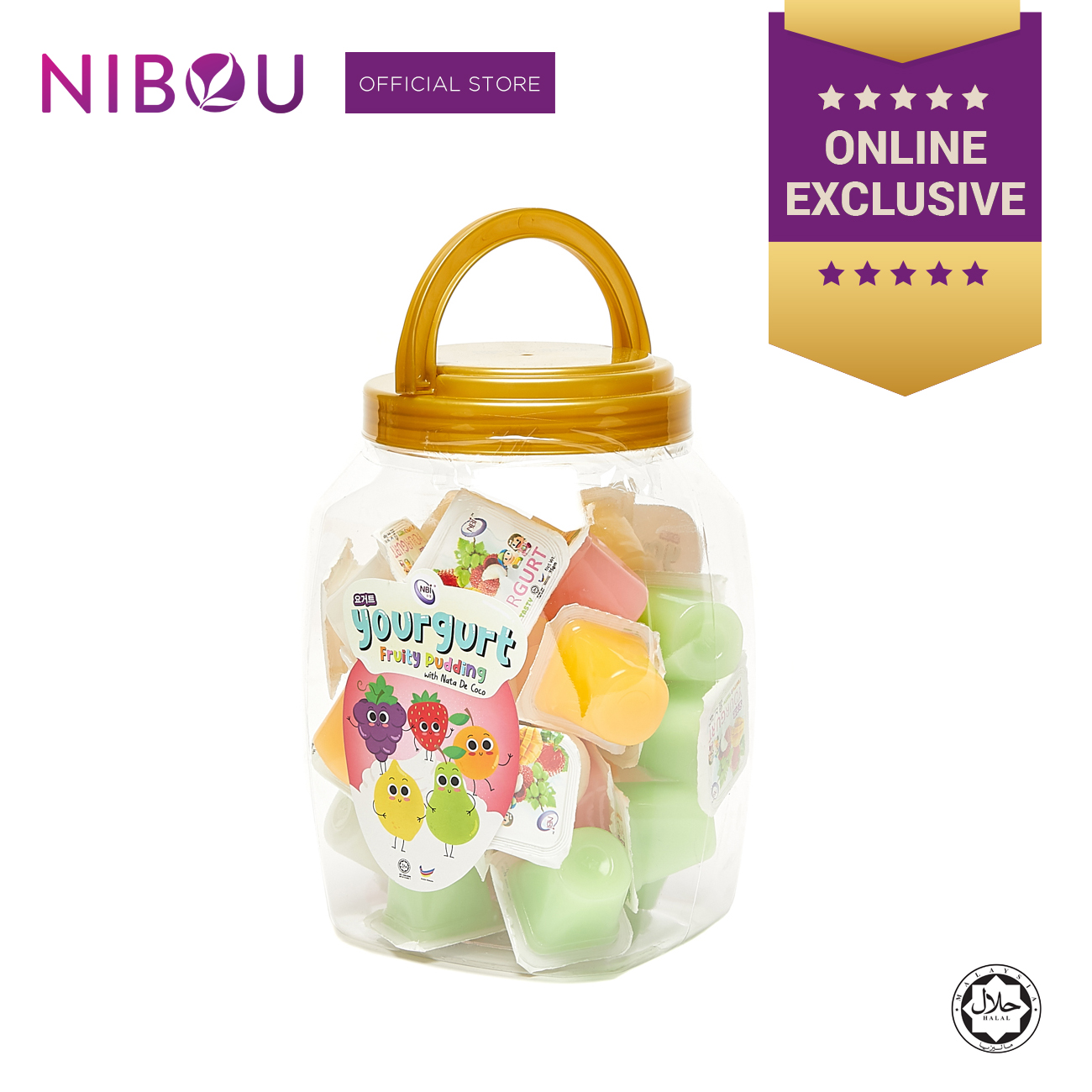 Nibou (NBI) YOURGURT Fruity Pudding with Nata De Coco Assorted (35gm x 33's x 8)