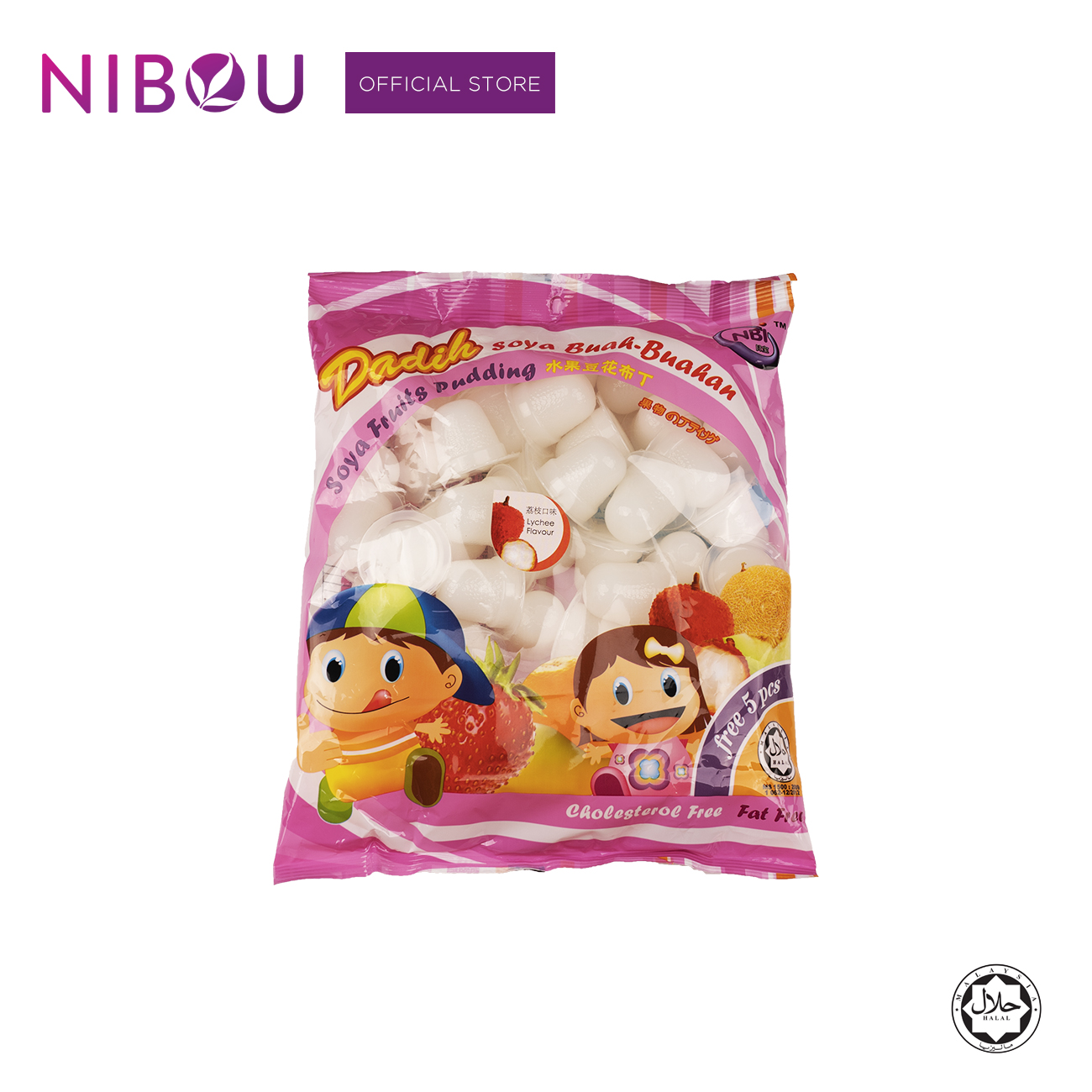 Nibou (NBI) DADIH Soya Fruits Pudding Lychee (Free 5 Pcs) (16gm x 45's x 12)