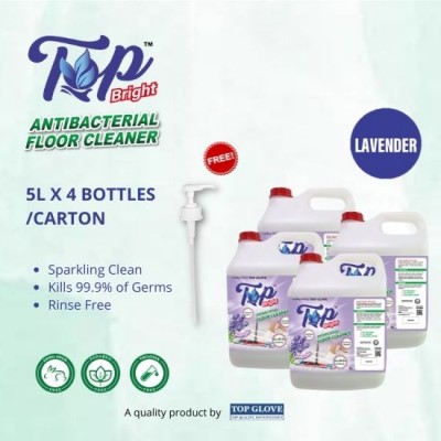 Top Bright Antibacterial Floor Cleaner Lavender 5L x 4