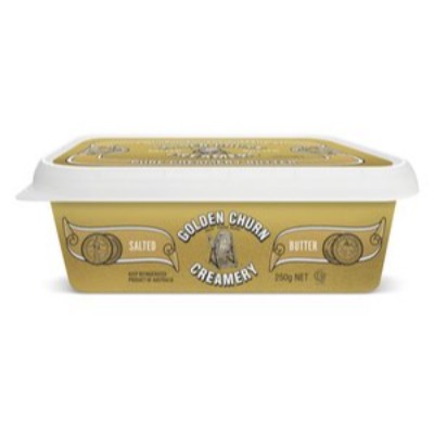 GOLDEN CHURN Tub Range Traditional Salted Butter 250g Box (24 Units Per Carton)