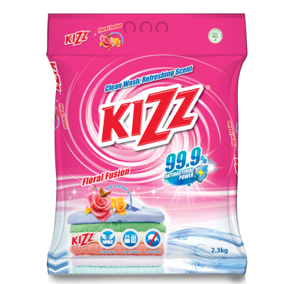 Kizz Detergent Powder (Floral) 6 x 2.3kg (6 Units Per Carton)