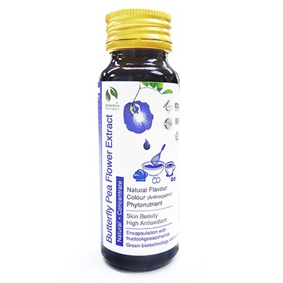 Natural Asian Gourmet Beverage or Bakery Ingredient, Natural Flavor, Natural Color Anthocyanin of Butterfly Pea Flower Extract Liquid Concentrate (60g)