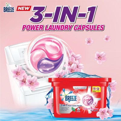 Breeze 3in1 Capsule Detergent Sakura Blossom 216g