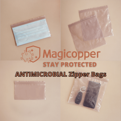 Magicopper Antimicrobial Zipper Bags 100 Pieces per unit  (180mm X 85mm) 5 units