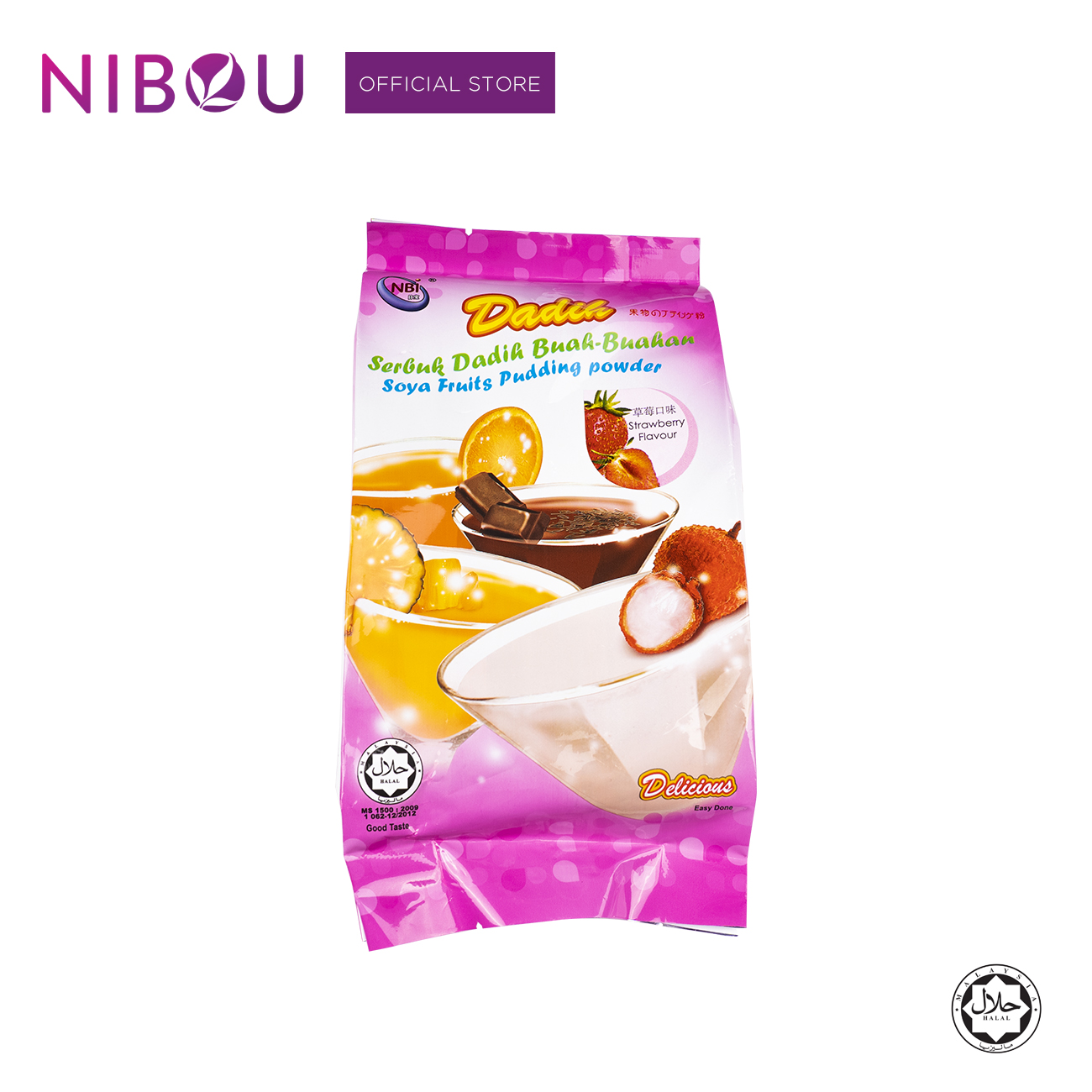 Nibou (NBI) DADIH Soya Fruits Strawberry Pudding Powder (380gm X 24)