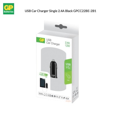 GP USB Car Charger Single 2.4A Black GPCC22BE-2B1 (1 Units Per Outer)