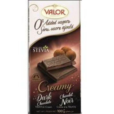 VALOR (0% Added Sugar) Dark Chocolate with Truffle Cream 100gm Pack (17 units perCarton) (17 Units Per Carton)