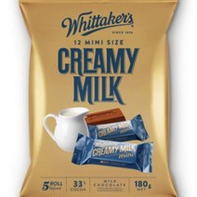 WHITTAKER'S Share Bags Creamy Milk 180gm Pack (12 units perCarton) (12 Units Per Carton)