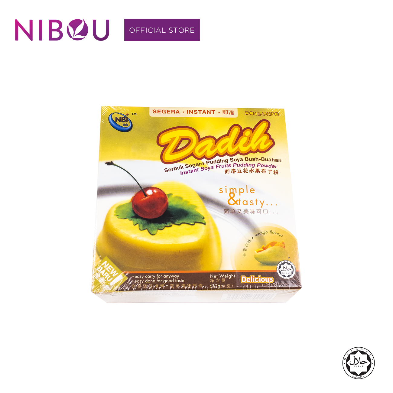 Nibou (NBI) DADIH Instant Soya Fruits Mango Pudding Powder (90gm X 24)