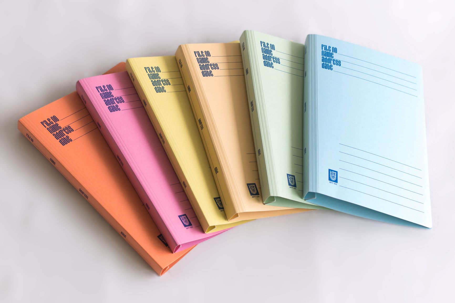 Assorted Colours Lion File Premium (400gsm) Manila Files with Plastic Flats. (100 Units Per Carton)