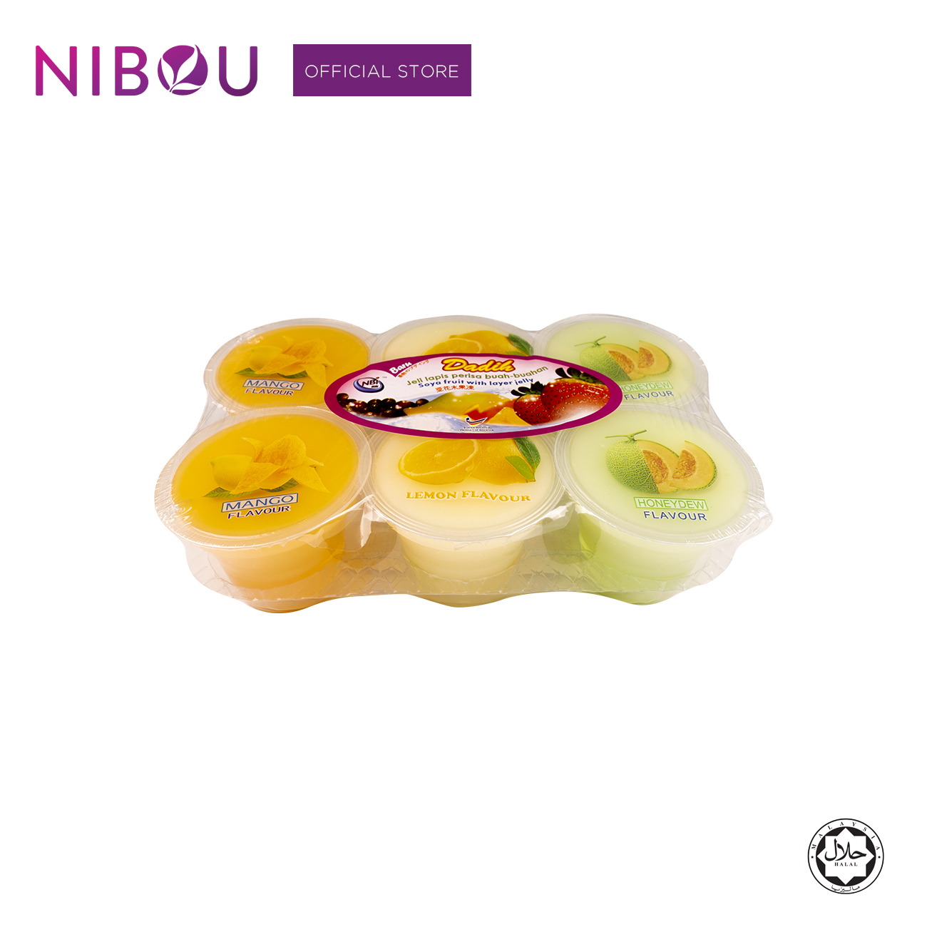Nibou (NBI) Soya Fruits with Layer Jelly Assorted 2 (110gm x 6's x 16)