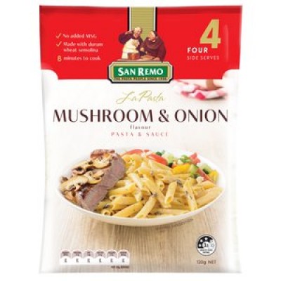 SAN REMO La Pasta Creamy Mushroom & Onion 120gm Pack (6 Units Per Carton)