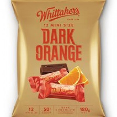 WHITTAKER'S Share Bags Dark Orange 180gm Pack (12 units perCarton) (12 Units Per Carton)