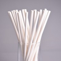 6mm diameter x 197mm length - Food Grade Natural White Drinking Paper Straw (100 Straws Per Outer) (100 Outers Per Carton)