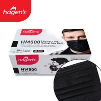 Hagen's HM500 Medical Non-Woven 3ply Face Mask (Black) (ctn x 20 boxes x 50pcs)