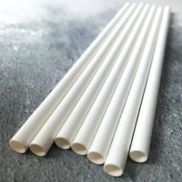 6mm Diameter x 197mm Length Food Grade Natural White Drinking Paper Straw (100 Straws Per Outer) (50 Outers Per Carton)